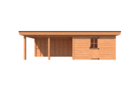 Tuinhuis met veranda plat dak 400 x 250 + 450cm Tuinhuis met veranda plat dak 400 x 250 + 450cm