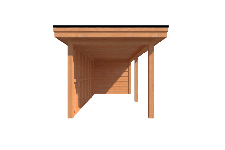 Tuinhuis met veranda plat dak 400 x 250 + 500cm Tuinhuis met veranda plat dak 400 x 250 + 500cm