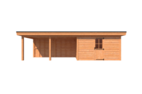 Tuinhuis met veranda plat dak 400 x 250 + 500cm Tuinhuis met veranda plat dak 400 x 250 + 500cm