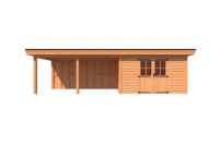 Tuinhuis met veranda plat dak 400 x 250 + 500cm Tuinhuis met veranda plat dak 400 x 250 + 500cm
