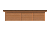 Tuinhuis met veranda plat dak 400 x 250 + 600cm