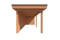 Tuinhuis met veranda plat dak 400 x 250 + 600cm