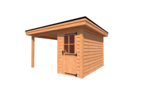 Tuinhuis met veranda plat dak 150 x 350 + 250cm Tuinhuis met veranda plat dak 150 x 350 + 250cm