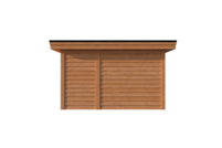 Tuinhuis met veranda plat dak 150 x 350 + 250cm Tuinhuis met veranda plat dak 150 x 350 + 250cm
