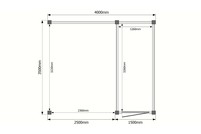 Tuinhuis met veranda plat dak 150 x 350 + 250cm Tuinhuis met veranda plat dak 150 x 350 + 250cm