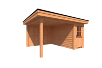 Tuinhuis met veranda plat dak 150 x 350 + 300cm Tuinhuis met veranda plat dak 150 x 350 + 300cm