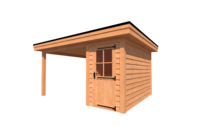 Tuinhuis met veranda plat dak 150 x 350 + 300cm Tuinhuis met veranda plat dak 150 x 350 + 300cm