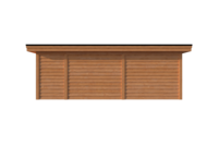 Tuinhuis met veranda plat dak 150 x 350 + 550cm