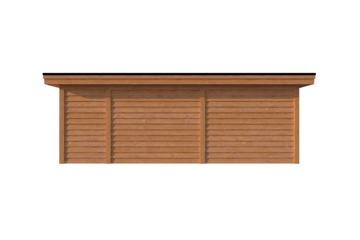 Tuinhuis met veranda plat dak 150 x 350 + 550cm