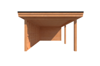 Tuinhuis met veranda plat dak 150 x 350 + 550cm