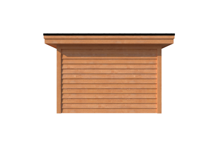 Tuinhuis met veranda plat dak 150 x 350 + 550cm