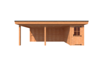 Tuinhuis met veranda plat dak 150 x 350 + 550cm