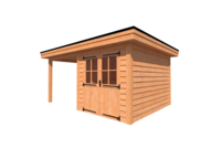 Tuinhuis met veranda plat dak 250 x 350 + 250cm Tuinhuis met veranda plat dak 250 x 350 + 250cm