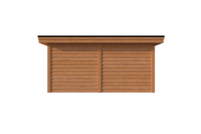 Tuinhuis met veranda plat dak 250 x 350 + 250cm Tuinhuis met veranda plat dak 250 x 350 + 250cm