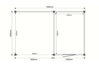 Tuinhuis met veranda plat dak 250 x 350 + 300cm Tuinhuis met veranda plat dak 250 x 350 + 300cm