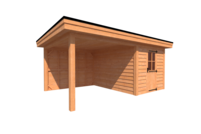 Tuinhuis met veranda plat dak 250 x 350 + 300cm Tuinhuis met veranda plat dak 250 x 350 + 300cm