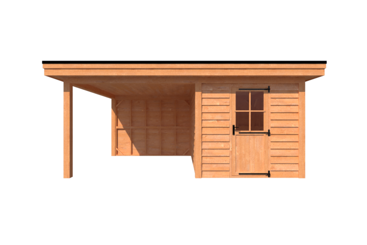 Tuinhuis met veranda plat dak 250 x 350 + 300cm Tuinhuis met veranda plat dak 250 x 350 + 300cm