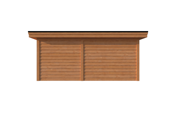 Tuinhuis met veranda plat dak 250 x 350 + 300cm