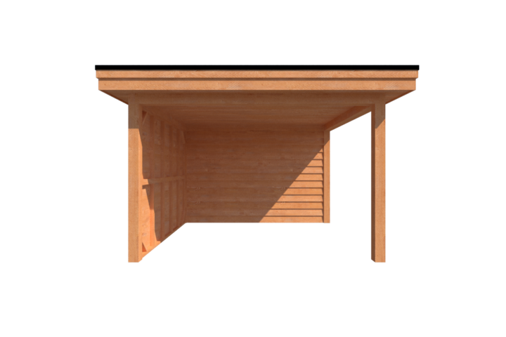 Tuinhuis met veranda plat dak 250 x 350 + 300cm