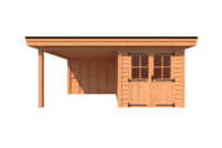 Tuinhuis met veranda plat dak 250 x 350 + 300cm