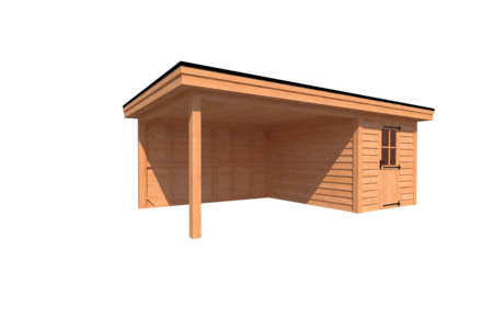 Tuinhuis met veranda plat dak 250 x 350 + 400cm Tuinhuis met veranda plat dak 250 x 350 + 400cm