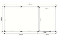 Tuinhuis met veranda plat dak 250 x 350 + 450cm Tuinhuis met veranda plat dak 250 x 350 + 450cm