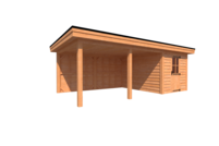 Tuinhuis met veranda plat dak 250 x 350 + 450cm Tuinhuis met veranda plat dak 250 x 350 + 450cm