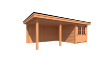 Tuinhuis met veranda plat dak 250 x 350 + 450cm Tuinhuis met veranda plat dak 250 x 350 + 450cm