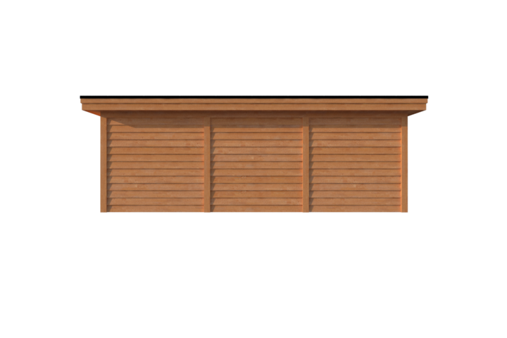 Tuinhuis met veranda plat dak 250 x 350 + 450cm Tuinhuis met veranda plat dak 250 x 350 + 450cm