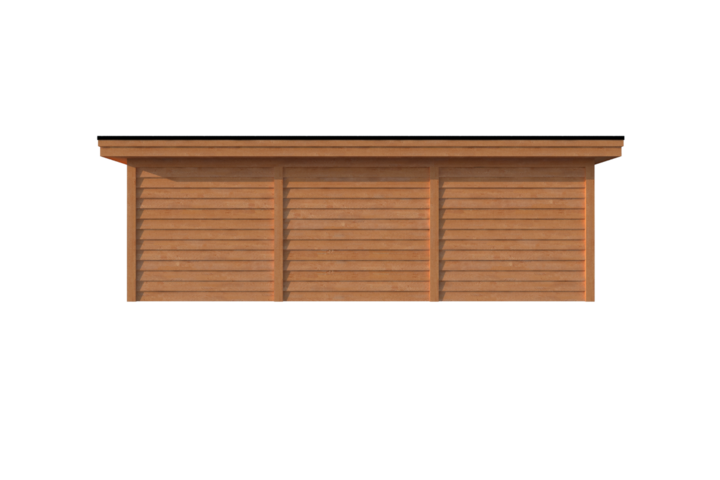 Tuinhuis met veranda plat dak 250 x 350 + 500cm