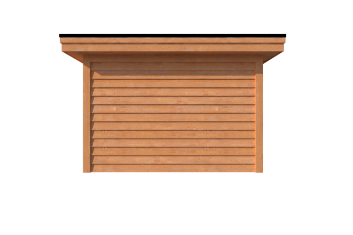 Tuinhuis met veranda plat dak 250 x 350 + 500cm