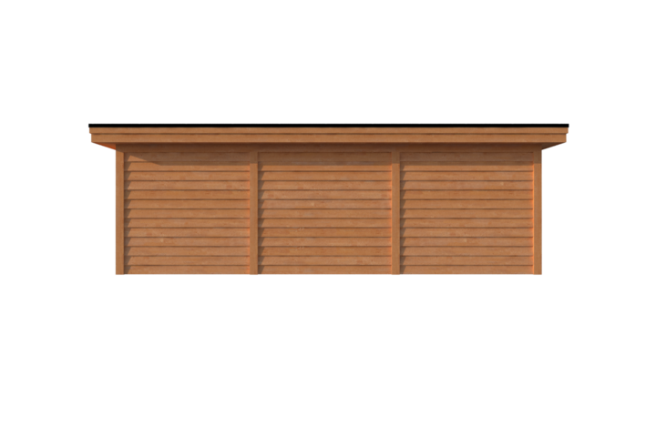 Tuinhuis met veranda plat dak 250 x 350 + 500cm