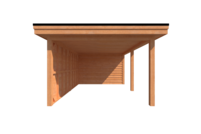 Tuinhuis met veranda plat dak 250 x 350 + 500cm