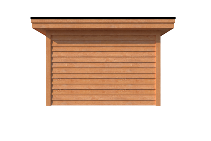 Tuinhuis met veranda plat dak 250 x 350 + 550cm