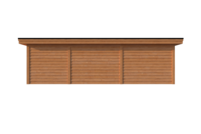 Tuinhuis met veranda plat dak 250 x 350 + 600cm