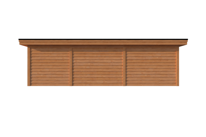 Tuinhuis met veranda plat dak 250 x 350 + 600cm