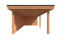 Tuinhuis met veranda plat dak 250 x 350 + 600cm