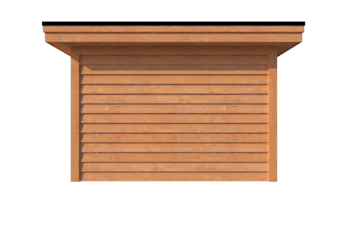 Tuinhuis met veranda plat dak 250 x 350 + 600cm