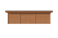 Tuinhuis met veranda plat dak 250 x 350 + 600cm