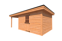 Tuinhuis met veranda plat dak 400 x 350 + 300cm Tuinhuis met veranda plat dak 400 x 350 + 300cm