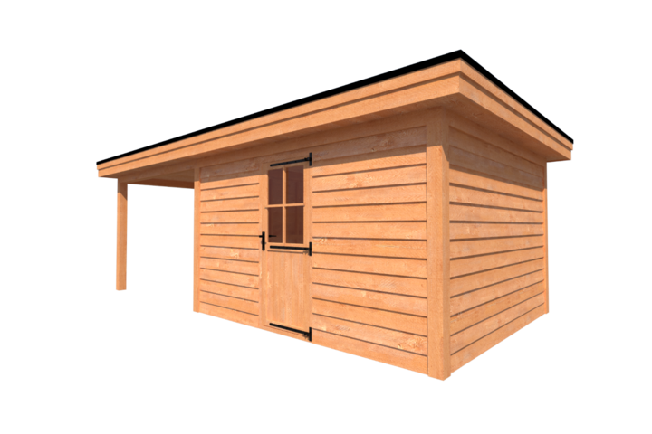 Tuinhuis met veranda plat dak 400 x 350 + 300cm Tuinhuis met veranda plat dak 400 x 350 + 300cm