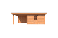 Tuinhuis met veranda plat dak 400 x 350 + 300cm Tuinhuis met veranda plat dak 400 x 350 + 300cm