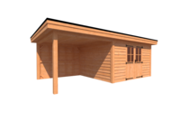 Tuinhuis met veranda plat dak 400 x 350 + 300cm Tuinhuis met veranda plat dak 400 x 350 + 300cm