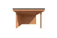 Tuinhuis met veranda plat dak 400 x 350 + 350cm