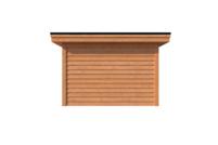 Tuinhuis met veranda plat dak 400 x 350 + 350cm