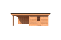 Tuinhuis met veranda plat dak 400 x 350 + 350cm