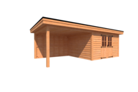 Tuinhuis met veranda plat dak 400 x 350 + 350cm Tuinhuis met veranda plat dak 400 x 350 + 350cm