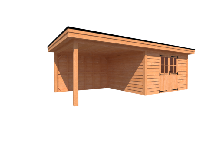 Tuinhuis met veranda plat dak 400 x 350 + 350cm Tuinhuis met veranda plat dak 400 x 350 + 350cm