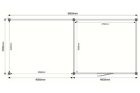 Tuinhuis met veranda plat dak 400 x 350 + 400cm Tuinhuis met veranda plat dak 400 x 350 + 400cm