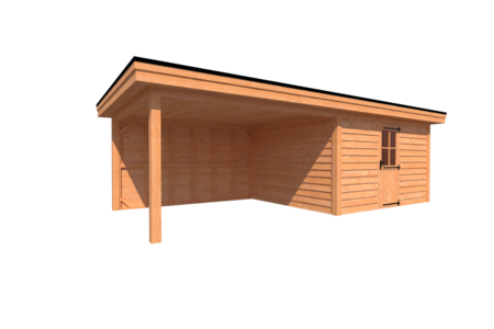 Tuinhuis met veranda plat dak 400 x 350 + 400cm Tuinhuis met veranda plat dak 400 x 350 + 400cm